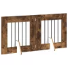  Kutyakerítés állványokkal 2 pcs Füstös Tölgy 60 x 60 cm