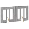  Kutyakerítés állványokkal 2 pcs Szürke Sonoma 60 x 60 cm