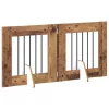  Kutyakerítés állványokkal 2 pcs Antik Fa 60 x 60 cm Szerelt Fa