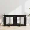  Kutyakerítés állványokkal 4 pcs Fekete Tölgy 60 x 60 cm