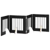  Kutyakerítés állványokkal 4 pcs Fekete Tölgy 60 x 60 cm