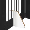  Kutyakerítés állványokkal 4 pcs Fekete Tölgy 60 x 60 cm