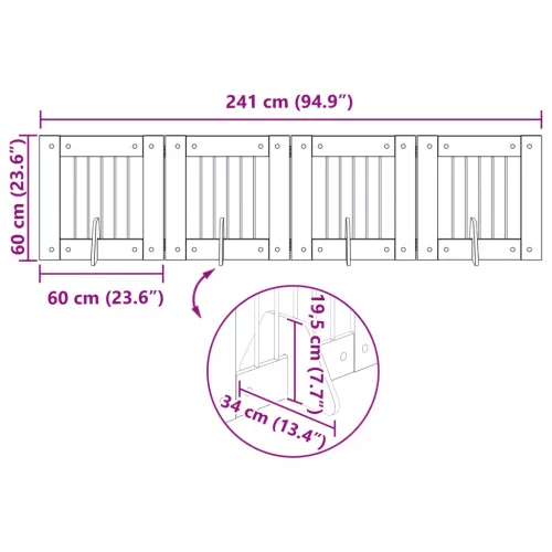  Kutyakerítés állványokkal 4 pcs Fekete Tölgy 60 x 60 cm
