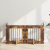 Kutyakerítés állványokkal 4 pcs Füstös Tölgy 60 x 60 cm