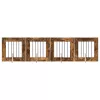  Kutyakerítés állványokkal 4 pcs Füstös Tölgy 60 x 60 cm