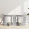  Kutyakerítés állványokkal 4 pcs Szürke Sonoma 60 x 60 cm