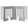  Kutyakerítés állványokkal 4 pcs Szürke Sonoma 60 x 60 cm