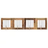  Kutyakerítés állványokkal 4 pcs Antik Fa 60 x 60 cm Szerelt Fa