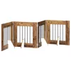  Kutyakerítés állványokkal 4 pcs Antik Fa 60 x 60 cm Szerelt Fa