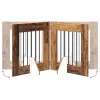  Kutyakerítés állványokkal 4 pcs Antik Fa 60 x 60 cm Szerelt Fa
