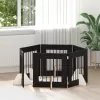  Kutyakerítés állványokkal 6 pcs Fekete Tölgy 60 x 60 cm