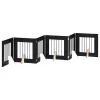  Kutyakerítés állványokkal 6 pcs Fekete Tölgy 60 x 60 cm
