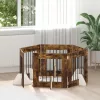  Kutyakerítés állványokkal 6 pcs Füstös Tölgy 60 x 60 cm