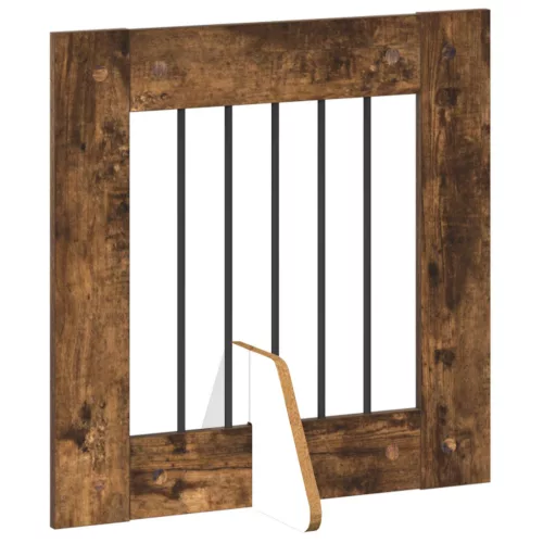  Kutyakerítés állványokkal 6 pcs Füstös Tölgy 60 x 60 cm