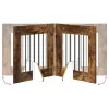  Kutyakerítés állványokkal 6 pcs Füstös Tölgy 60 x 60 cm
