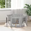  Kutyakerítés állványokkal 6 pcs Szürke Sonoma 60 x 60 cm