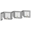  Kutyakerítés állványokkal 6 pcs Szürke Sonoma 60 x 60 cm