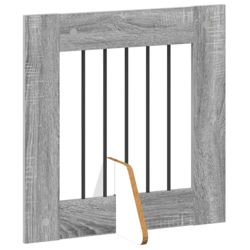  Kutyakerítés állványokkal 6 pcs Szürke Sonoma 60 x 60 cm