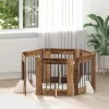  Kutyakerítés állványokkal 6 pcs Antik Fa 60 x 60 cm Szerelt Fa