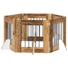  Kutyakerítés állványokkal 6 pcs Antik Fa 60 x 60 cm Szerelt Fa