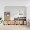  Kutyakerítés állványokkal 6 pcs Antik Fa 60 x 60 cm Szerelt Fa