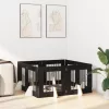  Kutyakerítés állványokkal 8 pcs Fekete Tölgy 60 x 60 cm