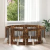  Kutyakerítés állványokkal 8 pcs Füstös Tölgy 60 x 60 cm