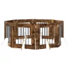  Kutyakerítés állványokkal 8 pcs Füstös Tölgy 60 x 60 cm