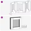  Kutyakerítés állványokkal 8 pcs Füstös Tölgy 60 x 60 cm