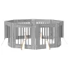  Kutyakerítés állványokkal 8 pcs Szürke Sonoma 60 x 60 cm