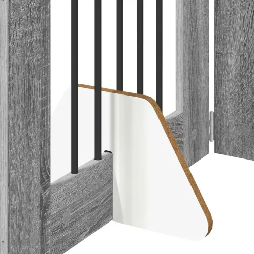  Kutyakerítés állványokkal 8 pcs Szürke Sonoma 60 x 60 cm