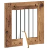  Kutyakerítés állványokkal 8 pcs Antik Fa 60 x 60 cm Szerelt Fa
