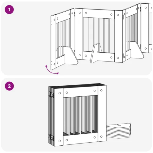  Kutyakerítés állványokkal 8 pcs Antik Fa 60 x 60 cm Szerelt Fa