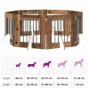  Kutyakerítés állványokkal 8 pcs Antik Fa 60 x 60 cm Szerelt Fa