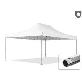   TP 4x6m összecsukható 850N alumínium pavilon, oldalfal nélkül, nehezen éghető - fehér