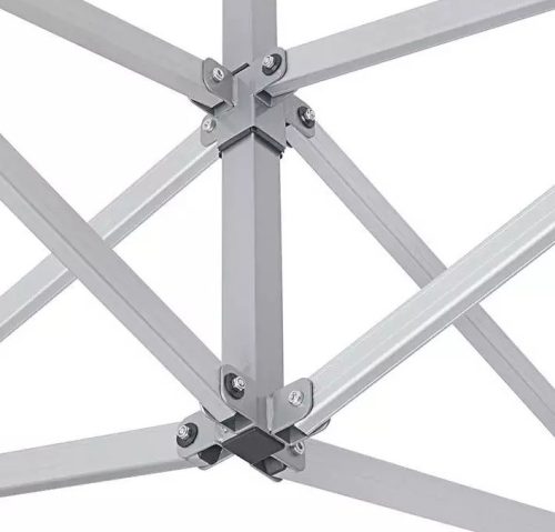 TP 4x6m összecsukható 850N alumínium pavilon, oldalfal nélkül, tűzálló - fehér