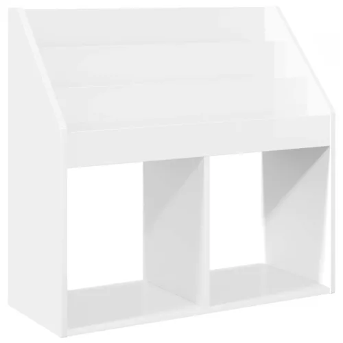  Gyerek Könyvespolc Magas Fényű Fehér 72,5 x 29,5 x 69 cm