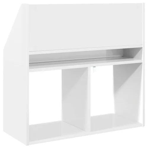  Gyerek Könyvespolc Magas Fényű Fehér 72,5 x 29,5 x 69 cm