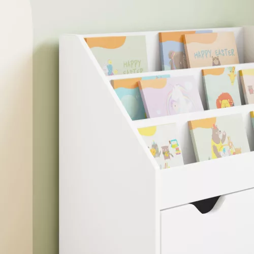  Gyerek Könyvespolc fiókkal Fehér 60 x 29,5 x 69 cm Faanyag