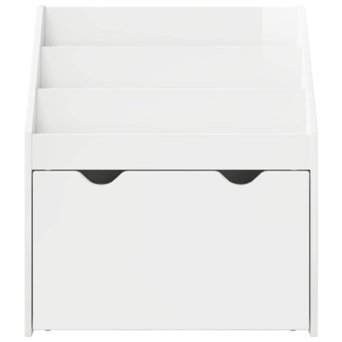  Gyerek Könyvespolc Magas Fényű Fehér 60 x 29,5 x 69 cm Faanyag