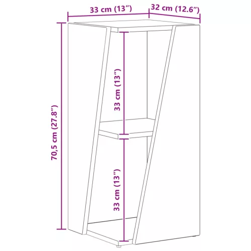  Oldalsó polc Fekete 33 x 32 x 70,5 cm Faanyag