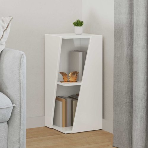  Oldalsó polc Magas Fényű Fehér 33 x 32 x 70,5 cm Faanyag