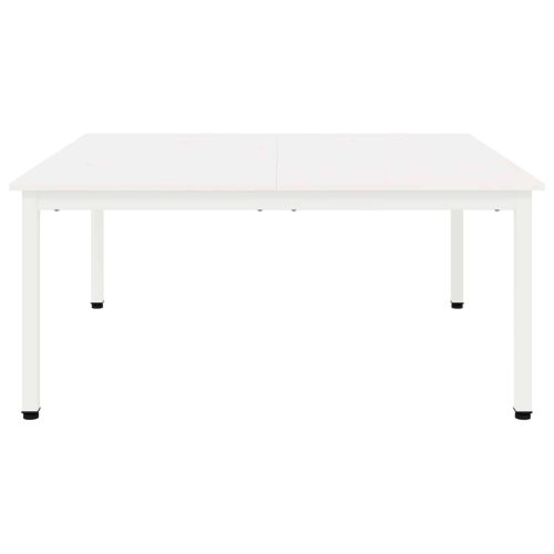  Dohányzóasztal Fehér 100 x 100 x 45 cm Tömör fenyőfa