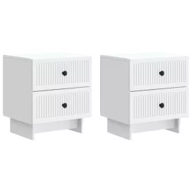   Éjjeliszekrény 2 pcs Fehér 43 x 34,5 x 47,5 cm Szerelt Fa