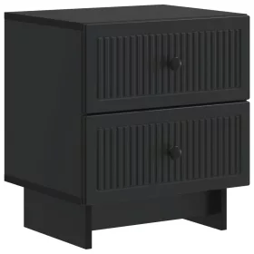    Éjjeliszekrény fiókkal Fekete 43 x 34,5 x 47,5 cm Szerelt Fa