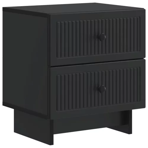  Éjjeliszekrény fiókkal Fekete 43 x 34,5 x 47,5 cm Szerelt Fa