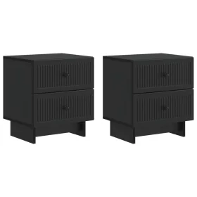    Éjjeliszekrény 2 pcs Fekete 43 x 34,5 x 47,5 cm Szerelt Fa