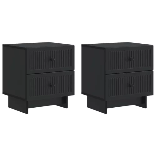  Éjjeliszekrény 2 pcs Fekete 43 x 34,5 x 47,5 cm Szerelt Fa
