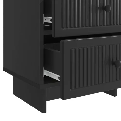  Éjjeliszekrény 2 pcs Fekete 43 x 34,5 x 47,5 cm Szerelt Fa