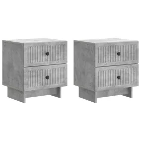    Éjjeliszekrény 2 pcs Betonszürke 43 x 34,5 x 47,5 cm Szerelt Fa